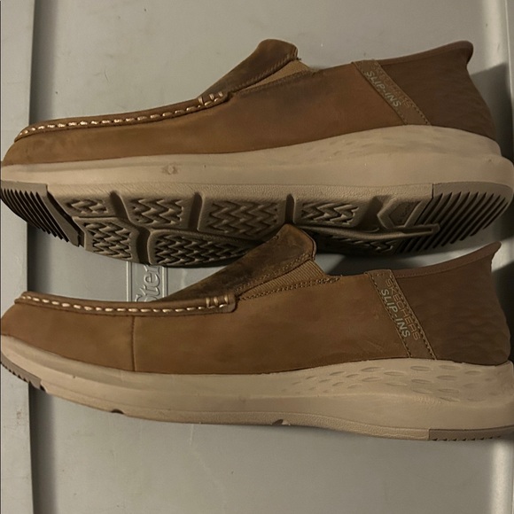 Skechers Brown Slip-On Leather Loafers for Men - Picture 7 of 7